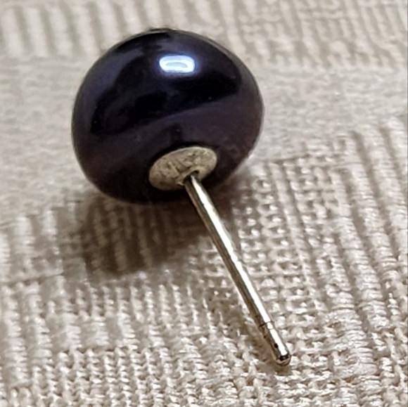 VINTAGE MISMATCHED HAITIAN PEARL STUD EARRINGS – 925 STERLING SILVER, AS-IS - Picture 10 of 14